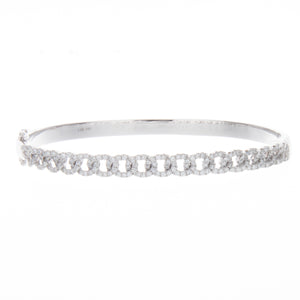 this bangle features a link chain style with 172 pave-set diamonds ...