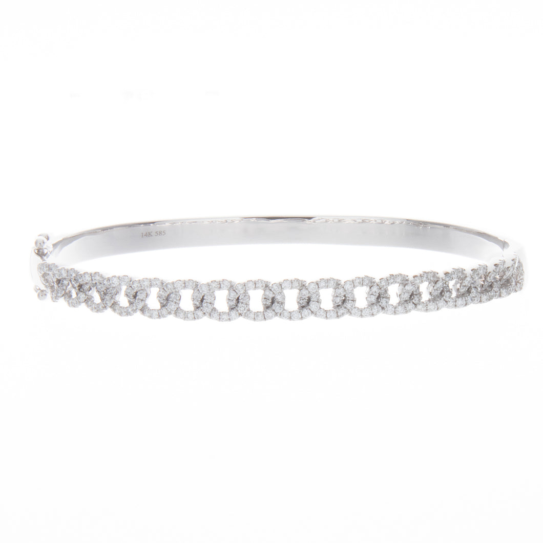 this bangle features a link chain style with 172 pave-set diamonds ...