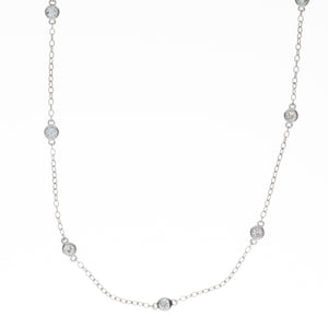 this necklace features channel set diamonds all the way around the ...