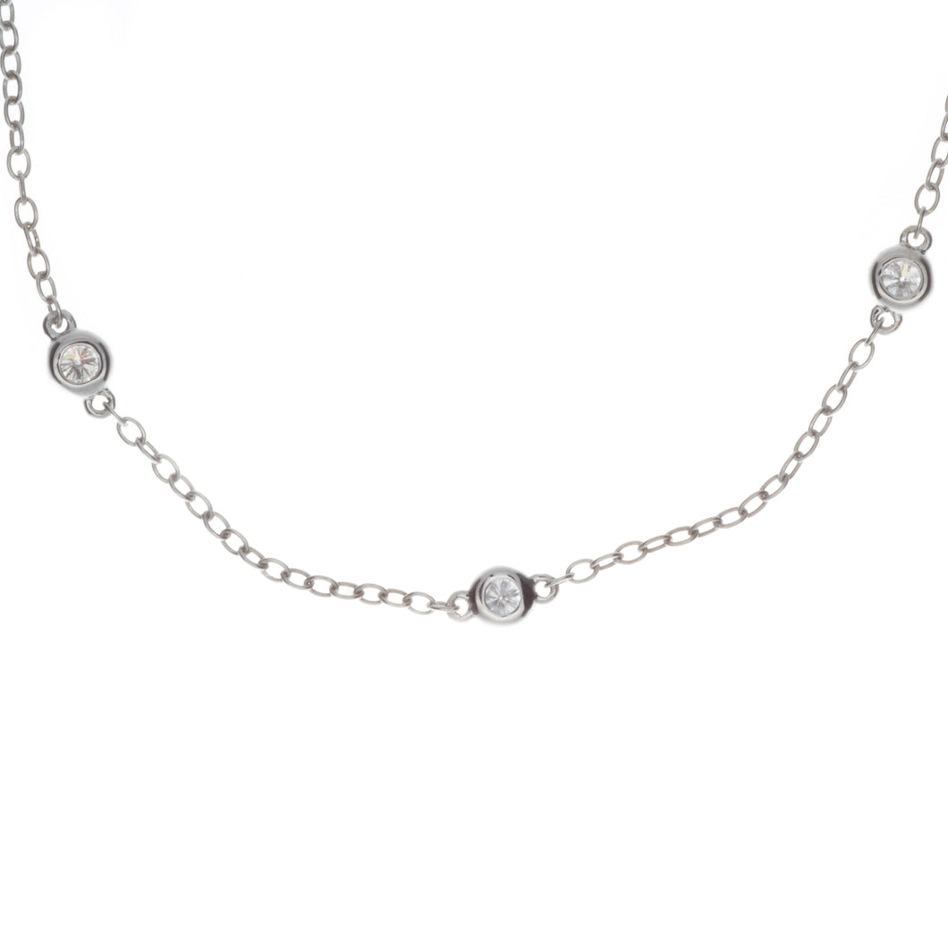 this necklace features channel set diamonds all the way around the ...