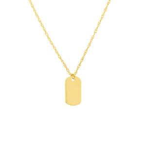 extra small mini dog tag in yellow gold