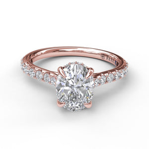 Fana Classic Oval Cut Solitaire With Hidden Halo