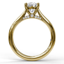 Fana Round Cut Solitaire With Decorated Bridge