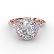 Fana Contemporary Round Diamond Triple Halo Engagement Ring