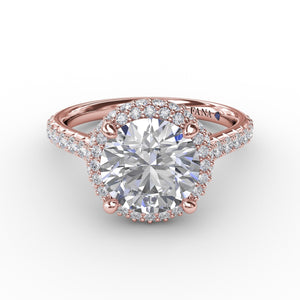 Fana Contemporary Round Diamond Triple Halo Engagement Ring