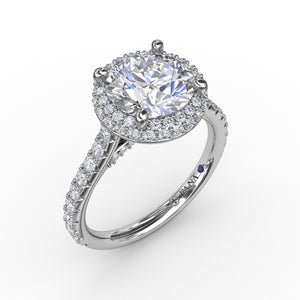 Fana Contemporary Round Diamond Triple Halo Engagement Ring