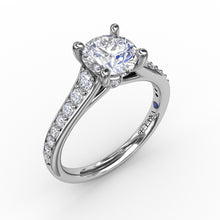 Fana Classic Round Diamond Solitaire Engagement Ring With Diamond Band