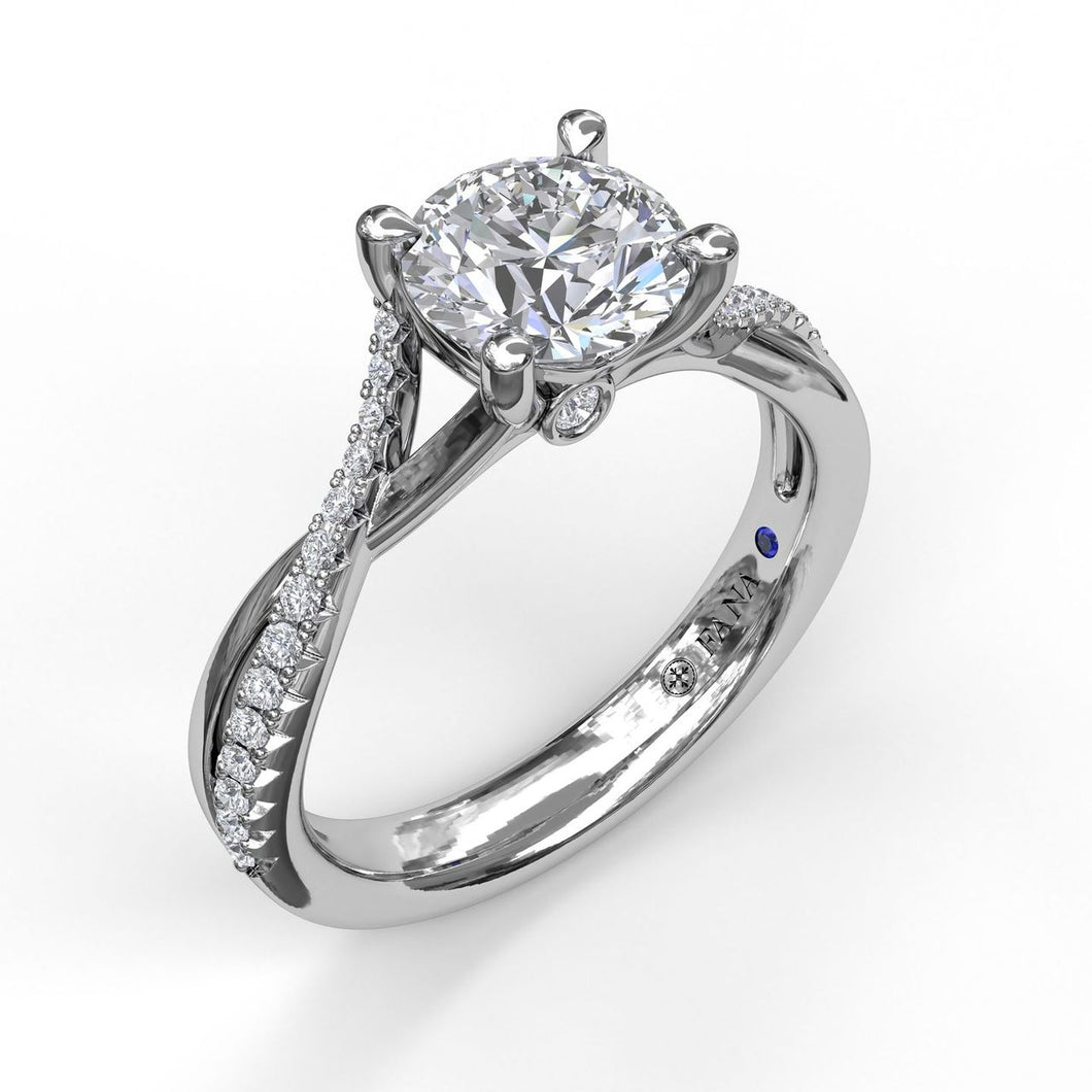 Fana Alternating Diamond Twist Engagement Ring