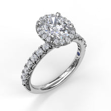 Fana Classic Diamond Halo Engagement Ring with a Gorgeous Side Profile