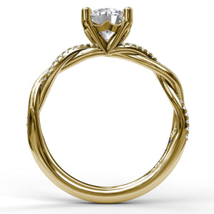 Fana Gold And Diamond Twist Engagement Ring