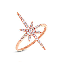 14k White Gold Diamond Starburst Ring