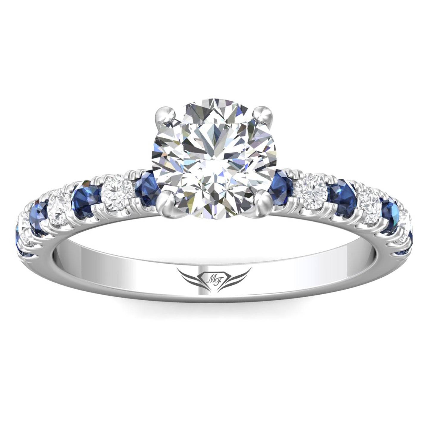 DERM4SA-1 - Martin Flyer Diamond & Sapphire Engagement Ring &n...