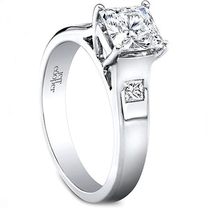 Jeff Cooper Burnish Princess Cut Diamond Engagement Ring