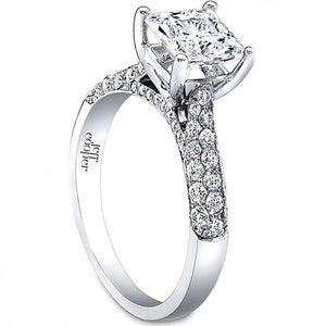 Jeff Cooper Triple Row Pave Diamond Engagement Ring