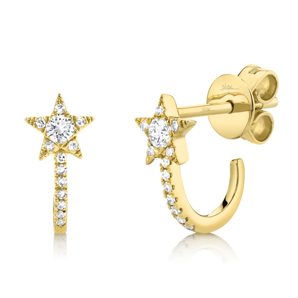 These star earrings feature diamonds that total .17cts.