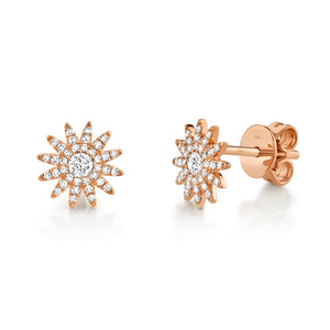 These diamond earrings feature round brilliant cut diamonds that to...