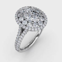 Fana Double Halo Round Diamond Engagement Ring With Split Diamond Shank