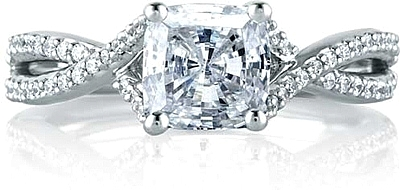 A.Jaffe Twist Shank Diamond Engagement Ring