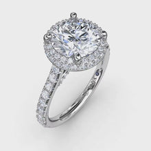 Fana Contemporary Round Diamond Triple Halo Engagement Ring