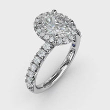 Fana Classic Diamond Halo Engagement Ring with a Gorgeous Side Profile