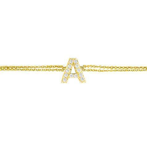 Double Diamond Letter Bracelet