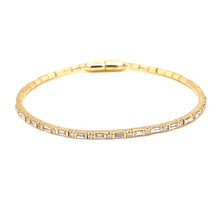 18k Yellow Gold Baguette Diamond Bangle 360 video view