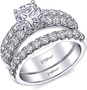 Coast Double Row Diamond Engagement Ring