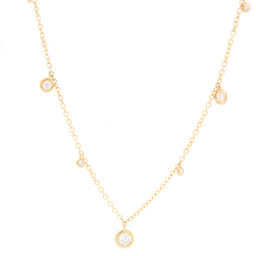 This minimalist necklace features 21 diamonds totaling .83ct
