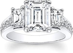 Emerald Cut 3-Stone Diamond Engagement Ring