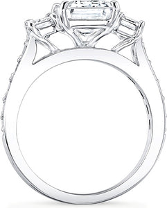 Emerald Cut 3-Stone Diamond Engagement Ring