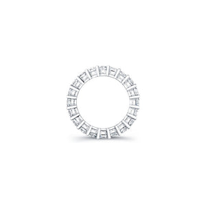 
Asscher cut diamonds are set in a continuous circle using shared p...