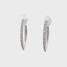 14k White Gold Diamond Hoops