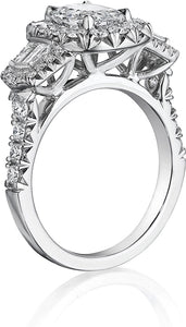 Henri Daussi Baguette Diamond Engagement Ring