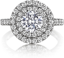 Henri Daussi Double Halo Diamond Engagement Ring