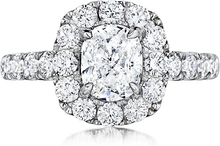 Henri Daussi Pave Diamond Halo Engagement Ring