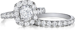 Henri Daussi Pave Diamond Halo Engagement Ring