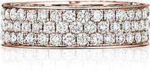 Henri Daussi Three Row Diamond Wedding Band