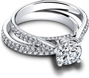 Jeff Cooper Double Row Diamond Engagement ring