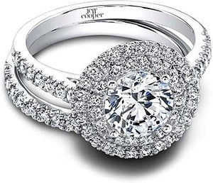 Jeff Cooper 'Trinity' Double Halo Diamond Engagement Ring