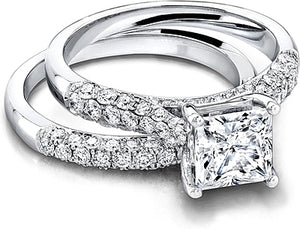 Jeff Cooper Triple Row Pave Diamond Engagement Ring