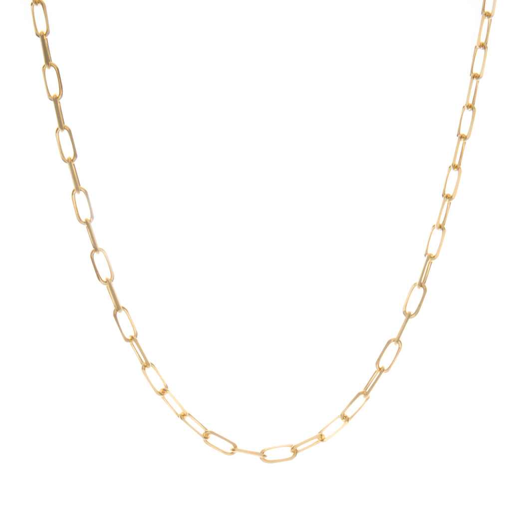 14k yellow gold paperclip necklace