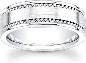 Men's Double Rope Wedding Band- 8mm