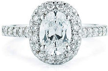 Pave Halo Diamond Engagement Ring