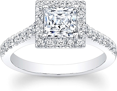 Pave Set Diamond Engagement Ring