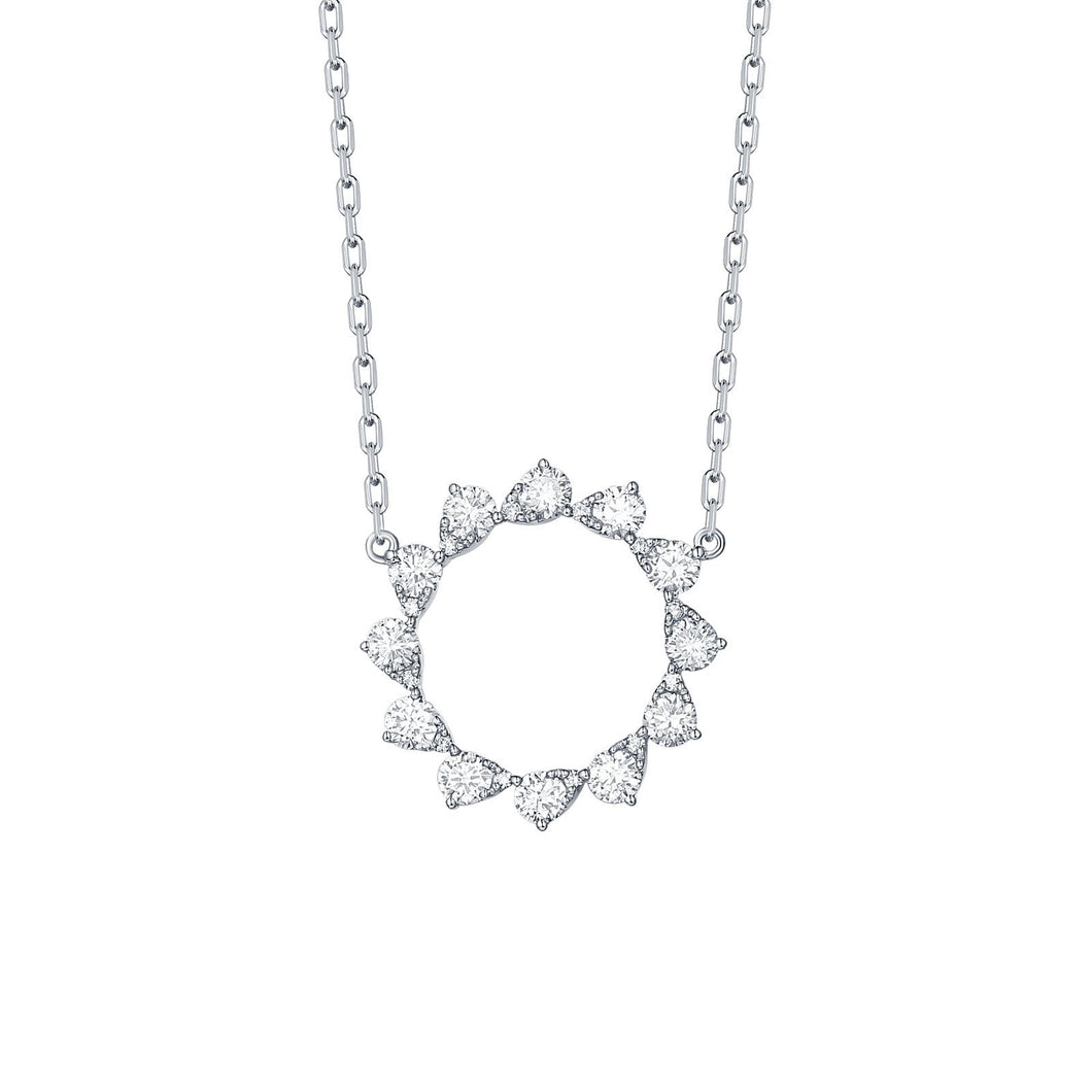 This necklace features round brilliant cut diamonds that total .56cts.