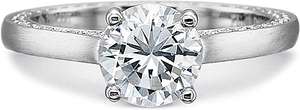 Precision Set Flush Fit Matte Finish Diamond Engagement Ring