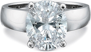 Precision Set Solitaire Wide Shank Diamond Engagement Ring