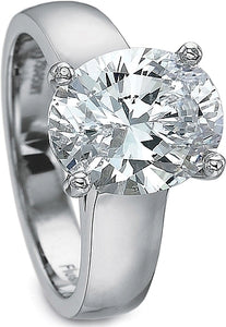 Precision Set Solitaire Wide Shank Diamond Engagement Ring