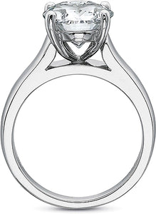 Precision Set Solitaire Wide Shank Diamond Engagement Ring