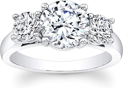 Round Brilliant Cut 3-Stone Diamond Engagement Ring